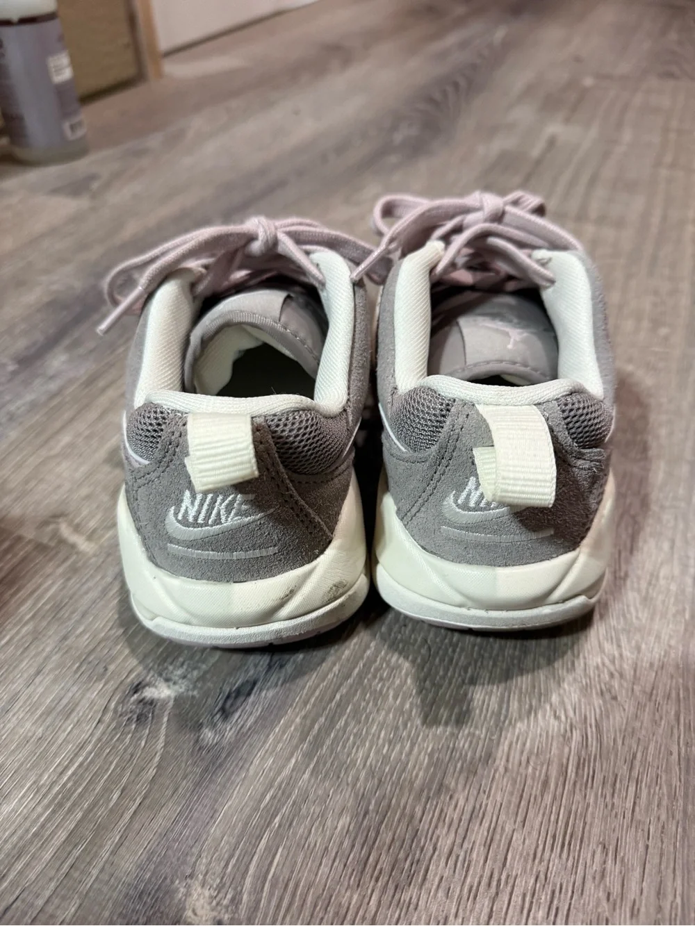 Nike Women's Gray and Light Pink Trainer Sneakers